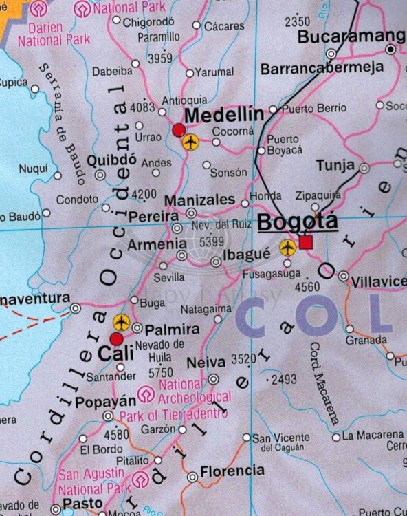 Ameryka Południowa 1:8 000 000. Mapa polityczna. Freytag & Berndt. Fragment 3