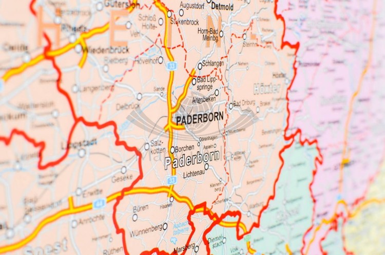 Niemcy 1:750 000. Mapa ścienna administracyjno-drogowa wydawnictwa Stiefel. Fragment 5