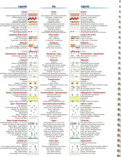 Włochy 1:300 000. Atlas samochodowy wydawnictwa Michelin. Legenda