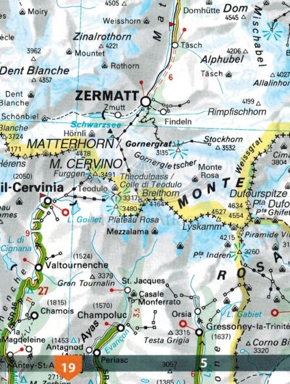 Włochy 1:300 000. Atlas samochodowy wydawnictwa Michelin. Przykładowy arkusz 1 - fragment