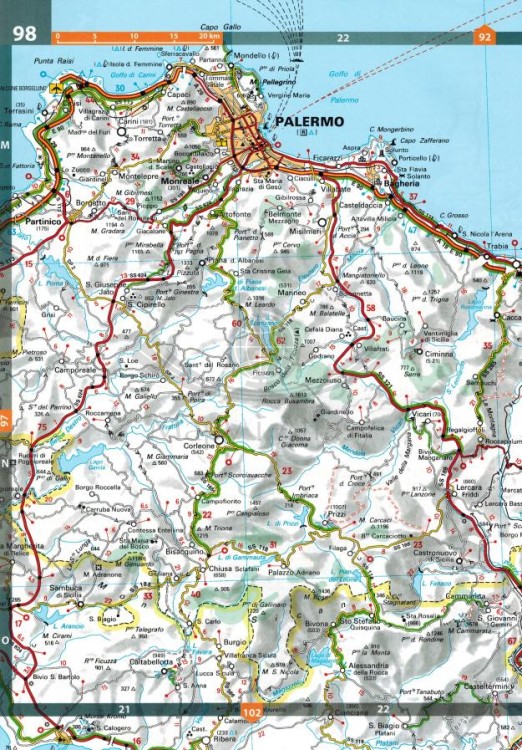 Włochy 1:300 000. Atlas samochodowy wydawnictwa Michelin. Przykładowy arkusz 3