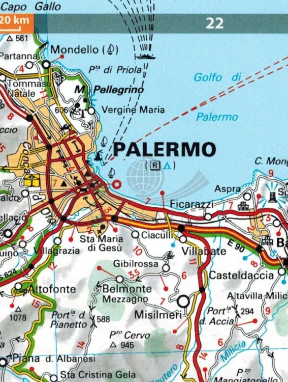 Włochy 1:300 000. Atlas samochodowy wydawnictwa Michelin. Przykładowy arkusz 3 - fragment