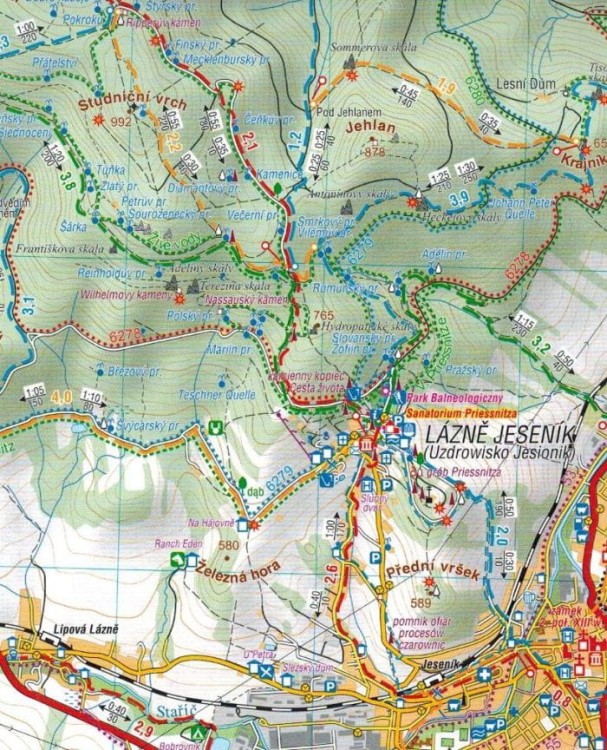 Góry Złote, Rychlebske Hory. Mapa turystyczna wydawnictwa Compass. Fragment 4