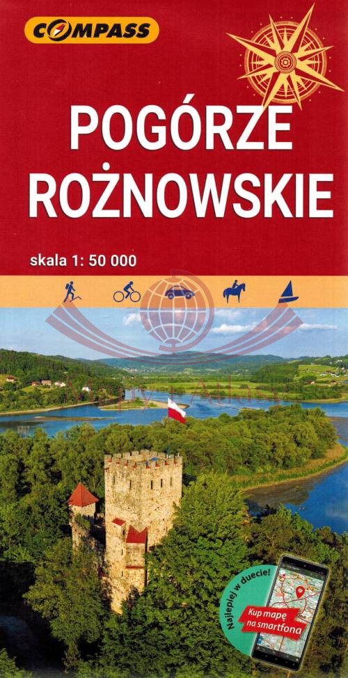 Pogórze Rożnowskie 1:50 000. Mapa turystyczna. Compass