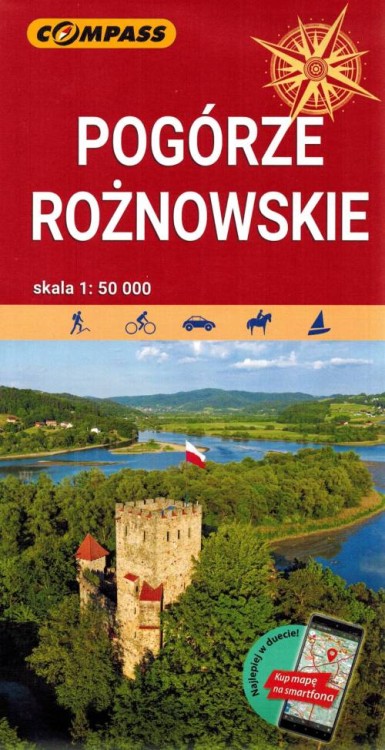 Pogórze Rożnowskie 1:50 000. Mapa turystyczna wydawnictwa Compass. Okładka