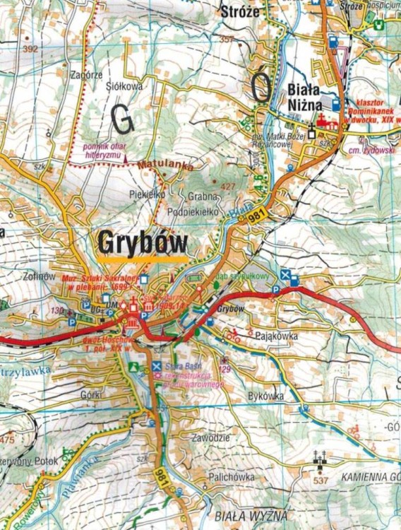 Pogórze Rożnowskie 1:50 000. Mapa turystyczna wydawnictwa Compass. Fragment 1