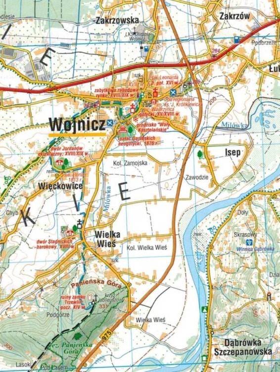 Pogórze Rożnowskie 1:50 000. Mapa turystyczna wydawnictwa Compass. Fragment 4