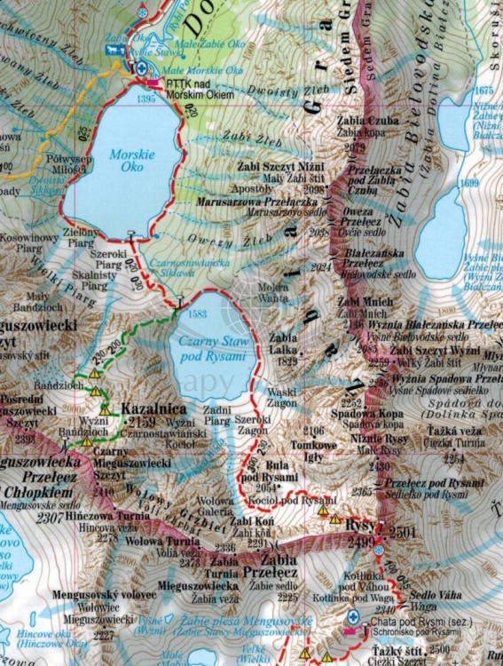 Tatry Wysokie i Bielskie 1:30 000. Laminowana mapa turystyczna wydawnictwa ExpressMap. Fragment 1