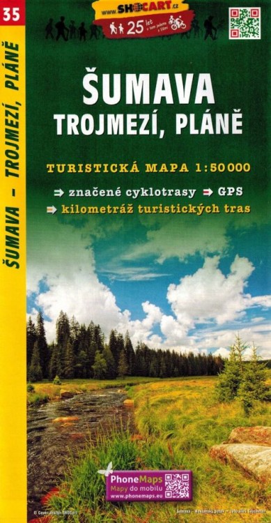 Szumawa / Sumava, Trojmezi, Plane. Mapa turystyczna 35 wydawnictwa Shocart. Okładka