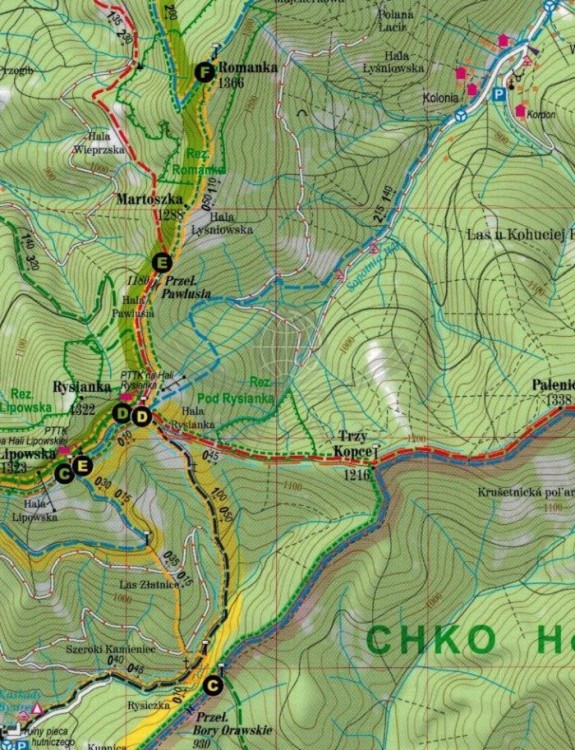 Beskid Żywiecki 2 w 1. Laminowana mapa turystyczna + Miniprzewodnik wydawnictwa ExpressMap. Fragment 4