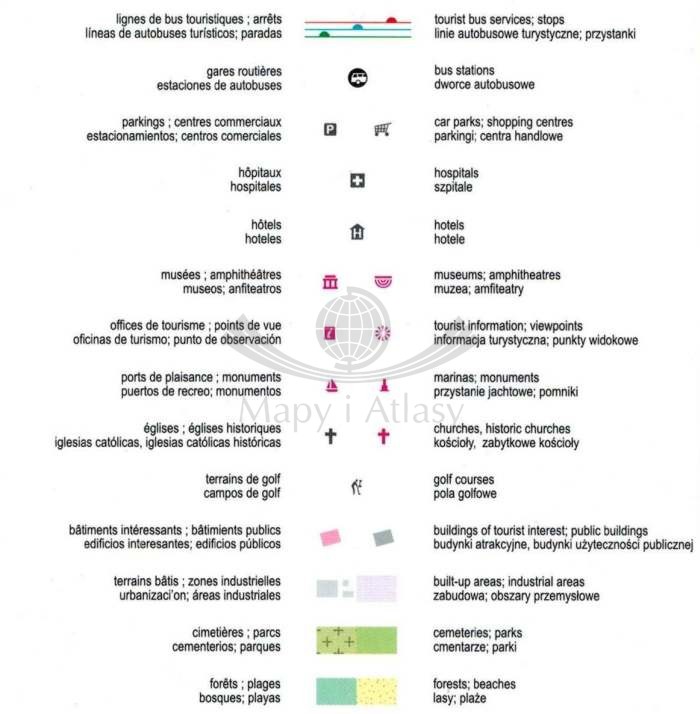 Barcelona 1:20 000. Laminowany plan miasta wydawnictwa ExpressMap. Legenda 2