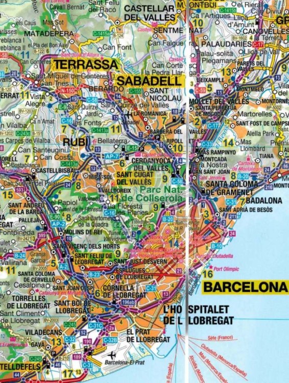 Barcelona 1:20 000. Laminowany plan miasta wydawnictwa ExpressMap. Mapa okolic Barcelony