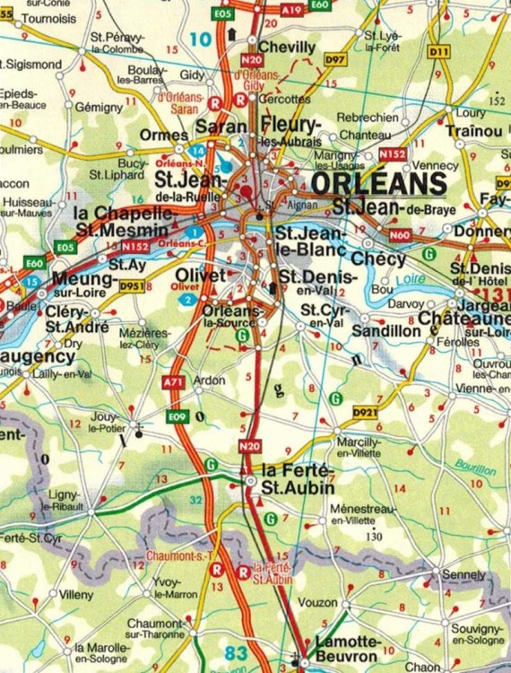 Francja Północna 1:500 000. Mapa samochodowo-turystyczna wydawnictwa Freytag & Berndt. Fragment 2