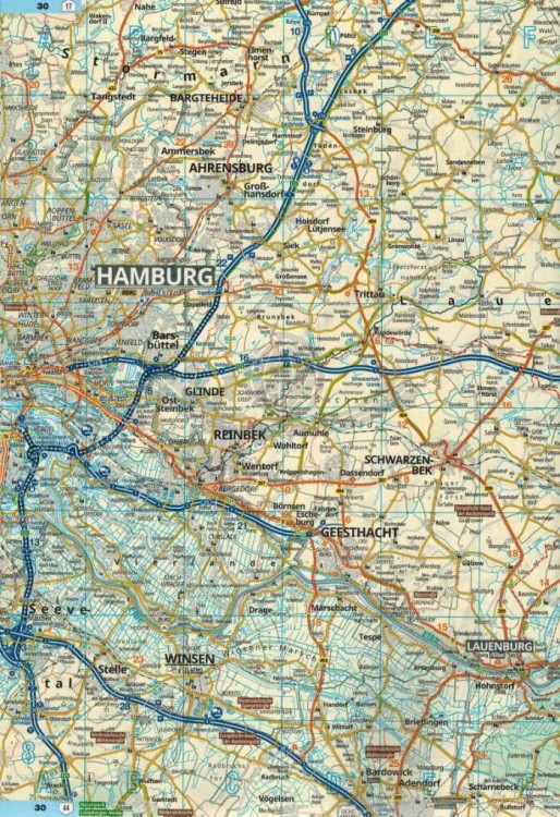 Niemcy 1:200 000 / Europa 1:4 500 000. Atlas samochodowy wydawnictwa ADAC. Niemcy - przykładowy arkusz 1