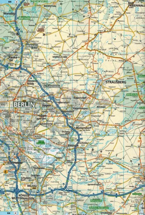 Niemcy 1:200 000 / Europa 1:4 500 000. Atlas samochodowy wydawnictwa ADAC. Niemcy - przykładowy arkusz 2