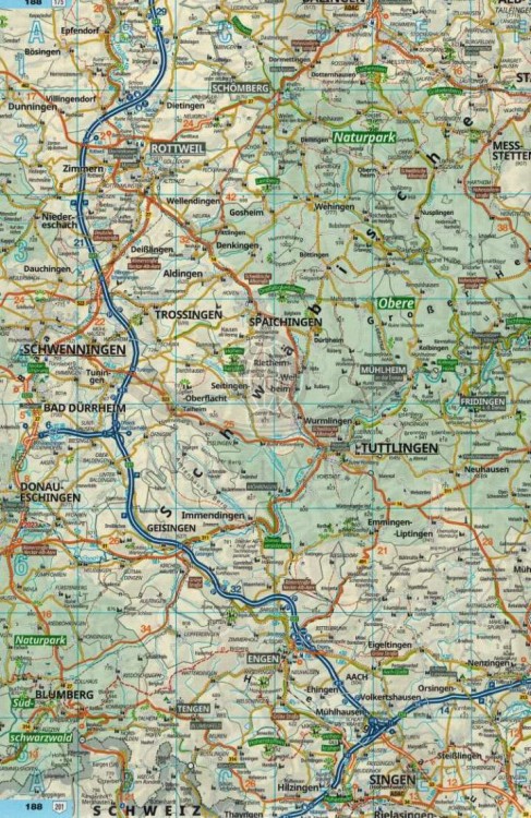 Niemcy 1:200 000 / Europa 1:4 500 000. Atlas samochodowy wydawnictwa ADAC. Niemcy - przykładowy arkusz 3