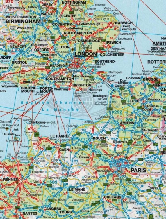 Niemcy 1:200 000 / Europa 1:4 500 000. Atlas samochodowy wydawnictwa ADAC. Europa - fragment