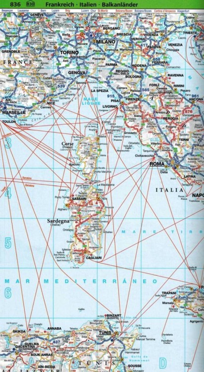 Niemcy, Europa. Atlas samochodowy Grosse wydawnictwa ADAC. Mapa poglądowa Europy - przykładowy arkusz