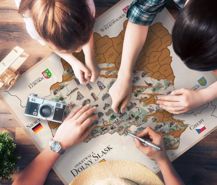 Odkrywaj Dolny Śląsk. Mapa zdrapka - wersja złota