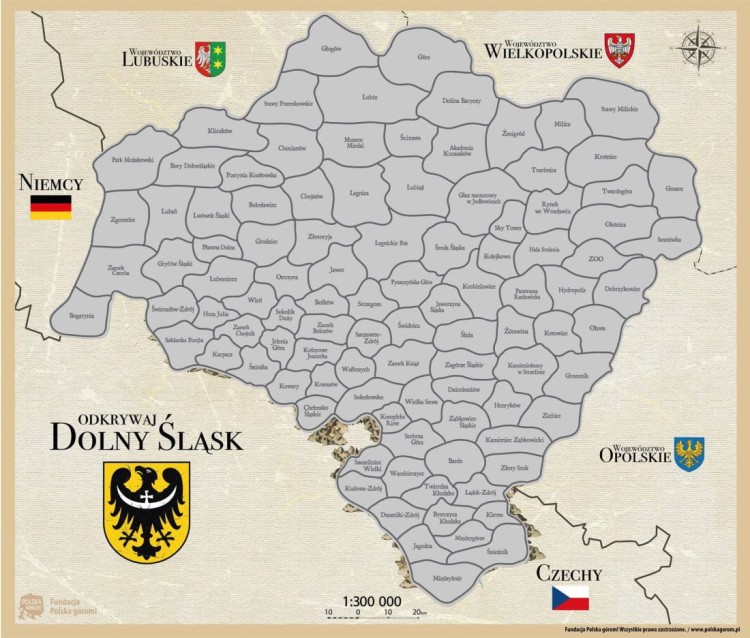Odkrywaj Dolny Śląsk. Mapa zdrapka - wersja srebrna. Przed zdrapaniem