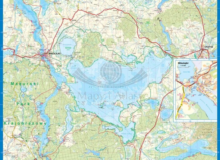 Jeziora Mazurskie. Laminowana mapa żeglarska wydawnictwa ExpressMap. Rozłożona mapa część 1 - strona 2