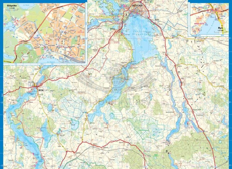 Jeziora Mazurskie. Laminowana mapa żeglarska wydawnictwa ExpressMap. Rozłożona mapa część 2 - strona 2