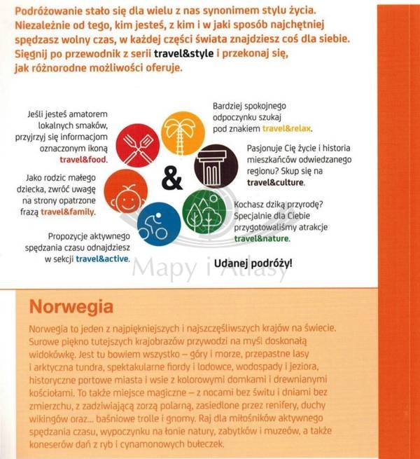 Norwegia. Przewodnik travel&style wydawnictwa Bezdroża. Okładka tył