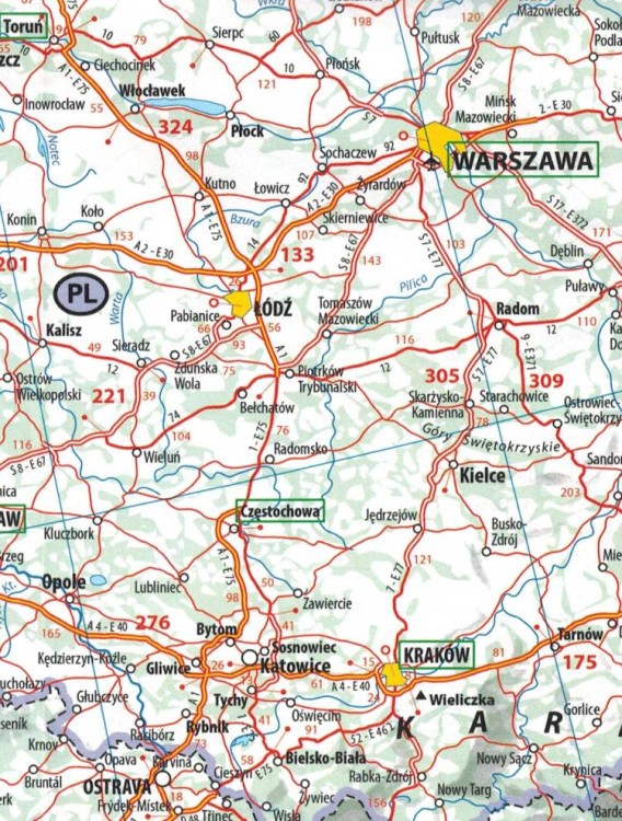 Europa. Mapa samochodowa 705 wydawnictwa Michelin. Fragment 2