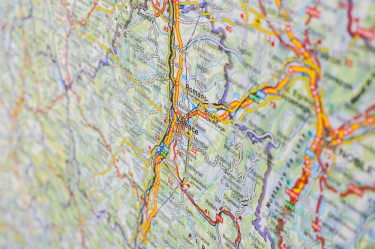 Francja 1:1 000 000. Mapa drogowa w wersji do wpinania wydawnictwa Freytag & Berndt. Fragment 8