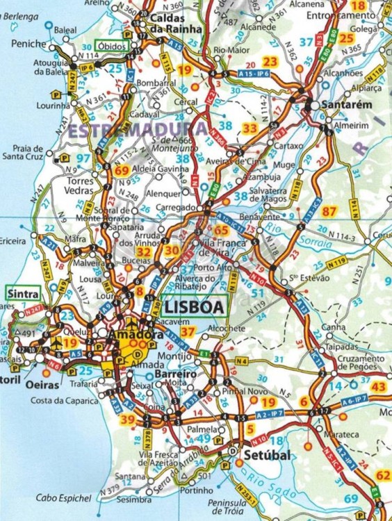 Hiszpania i Portugalia. Mapa samochodowa 734 wydawnictwa Michelin. Fragment 3