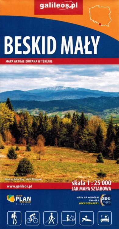 Beskid Mały 1:25 000. Mapa turystyczna wydawnictwa Galileos. Okładka