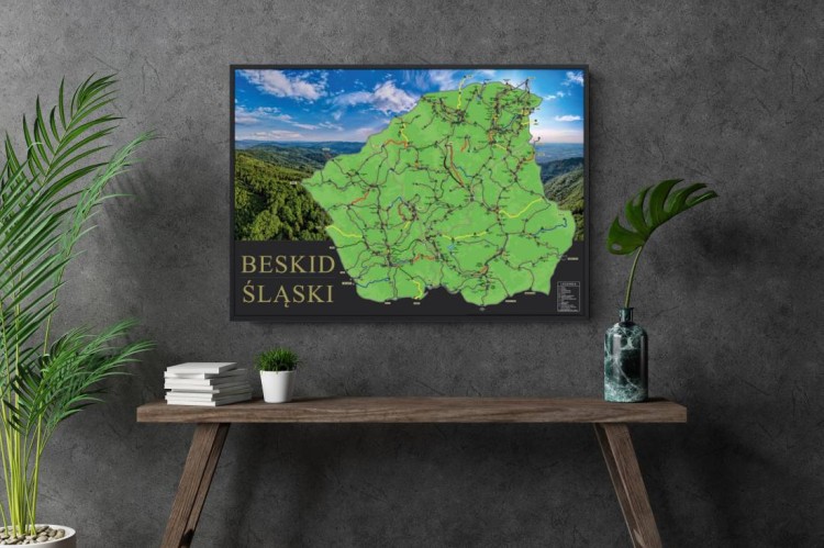Beskid Śląski. Mapa zdrapka. Przykład aranżacji 1