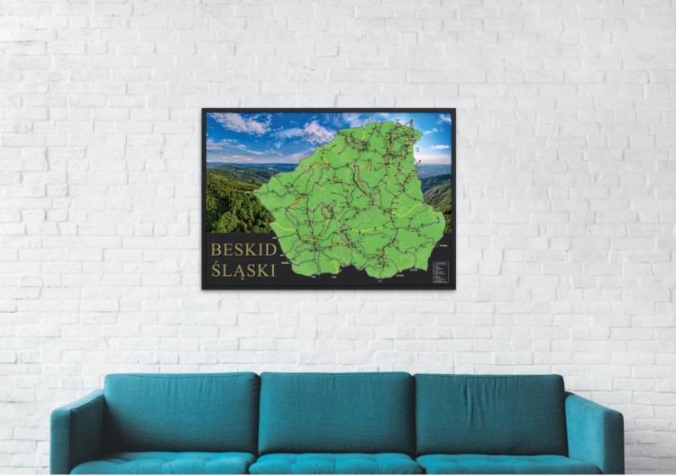 Beskid Śląski. Mapa zdrapka. Przykład aranżacji 2