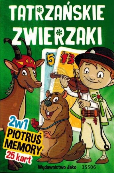 Tatrzańskie zwierzaki. Piotruś i memory. Karty do gry 2 w 1