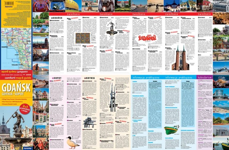 Trójmiasto. Gdańsk, Gdynia, Sopot. Laminowana mapa turystyczna / Plan miasta + Miniprzewodnik wydawnictwa ExpressMap. Strona druga