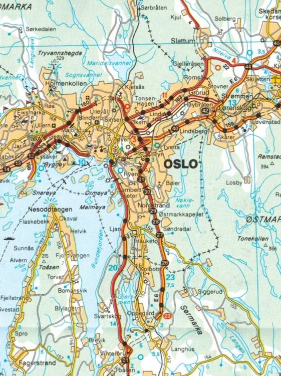 Norwegia. Mapa samochodowa 752 wydawnictwa Michelin. Fragment 4