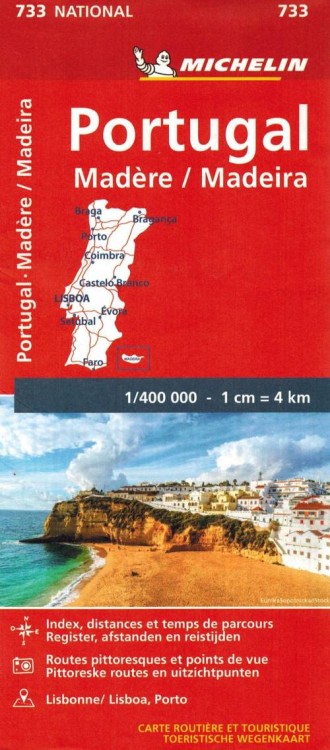 Portugalia i Madera. Mapa samochodowa 733 wydawnictwa Michelin. Okładka