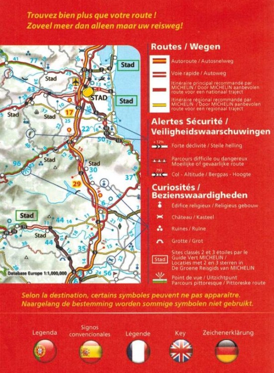 Portugalia i Madera. Mapa samochodowa 733 wydawnictwa Michelin. Okładka tył
