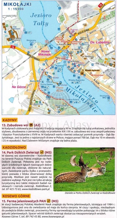 Warmia i Mazury. Laminowana mapa atrakcji turystycznych wydawnictwa Compass. Informator 1