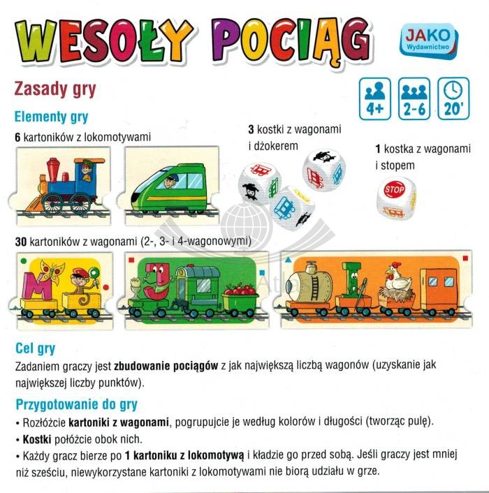 Wesoły pociąg 2w1. Gra i puzzle - alfabet. Zasady gry 1