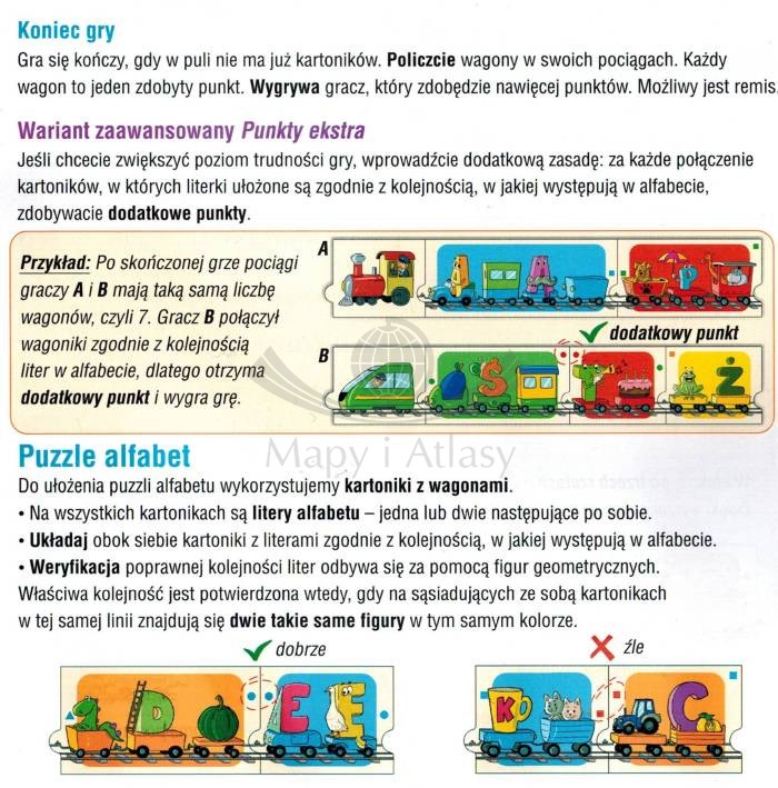 Wesoły pociąg 2w1. Gra i puzzle - alfabet. Zasady gry 4