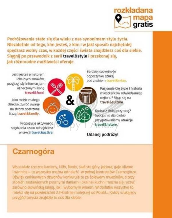 Czarnogóra. Przewodnik travel&style wydawnictwa Bezdroża. Okładka tył