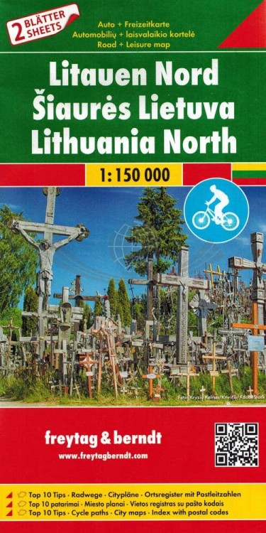 Litwa Północna i Południowa 1:150 000. Mapa samochodowa wydawnictwa Freytag & Berndt.  Okładka Litwy Północnej