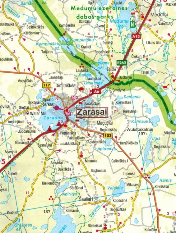 Litwa Północna i Południowa 1:150 000. Mapa samochodowa wydawnictwa Freytag & Berndt. Litwa Północna - fragment 2