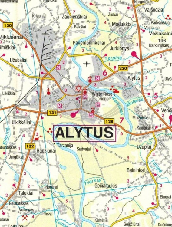 Litwa Północna i Południowa 1:150 000. Mapa samochodowa wydawnictwa Freytag & Berndt. Litwa Południowa - fragment 1