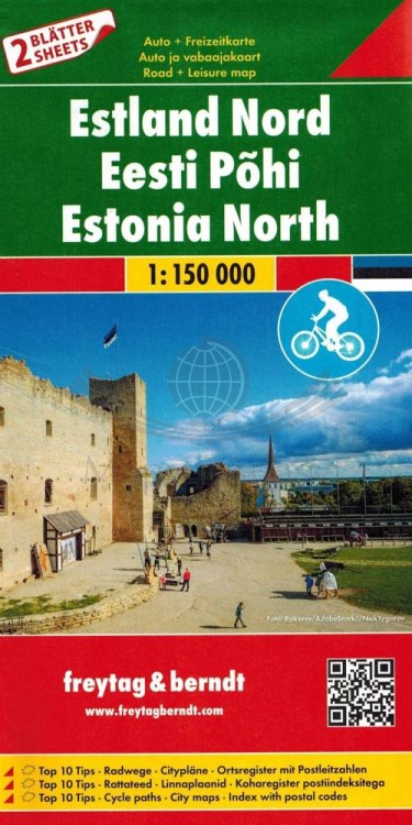 Estonia Północna i Południowa 1:150 000. Mapa samochodowa wydawnictwa Freytag & Berndt. Okładka Estonii Północnej