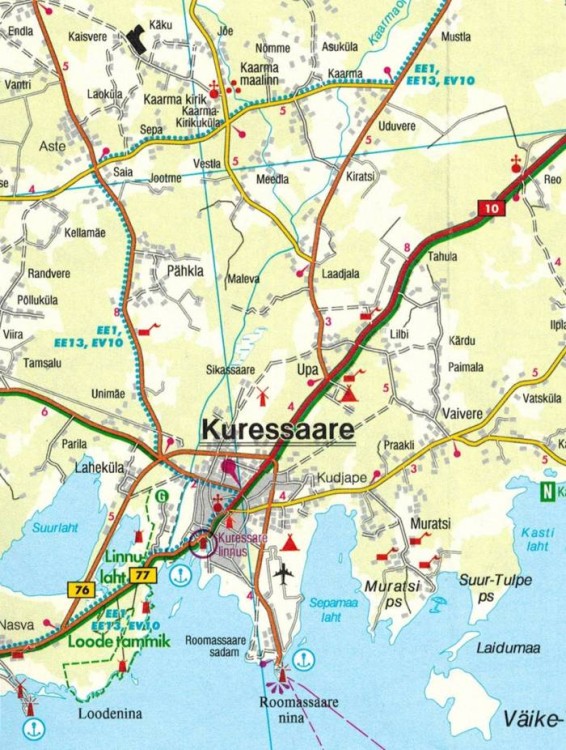 Estonia Północna i Południowa 1:150 000. Mapa samochodowa wydawnictwa Freytag & Berndt. Estonia Południowa - fragment 2
