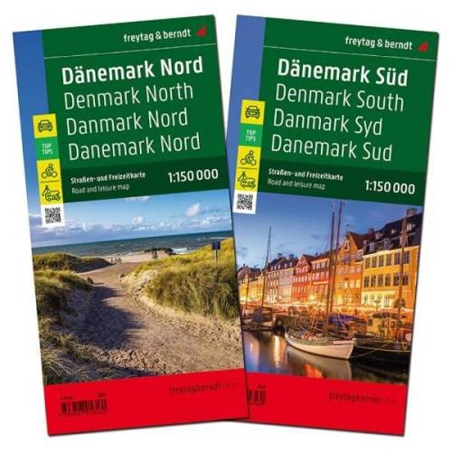Dania Północna i Południowa 1:150 000. Mapa samochodowa wydawnictwa Freytag & Berndt. Okładki