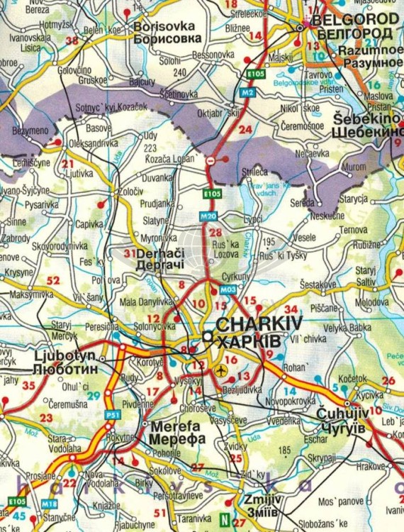 Ukraina, Mołdawia 1:1 100 000. Mapa samochodowa wydawnictwa Freytag &amp; Berndt. Fragment 2