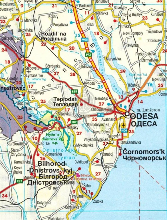 Ukraina, Mołdawia 1:1 100 000. Mapa samochodowa wydawnictwa Freytag &amp; Berndt. Fragment 3